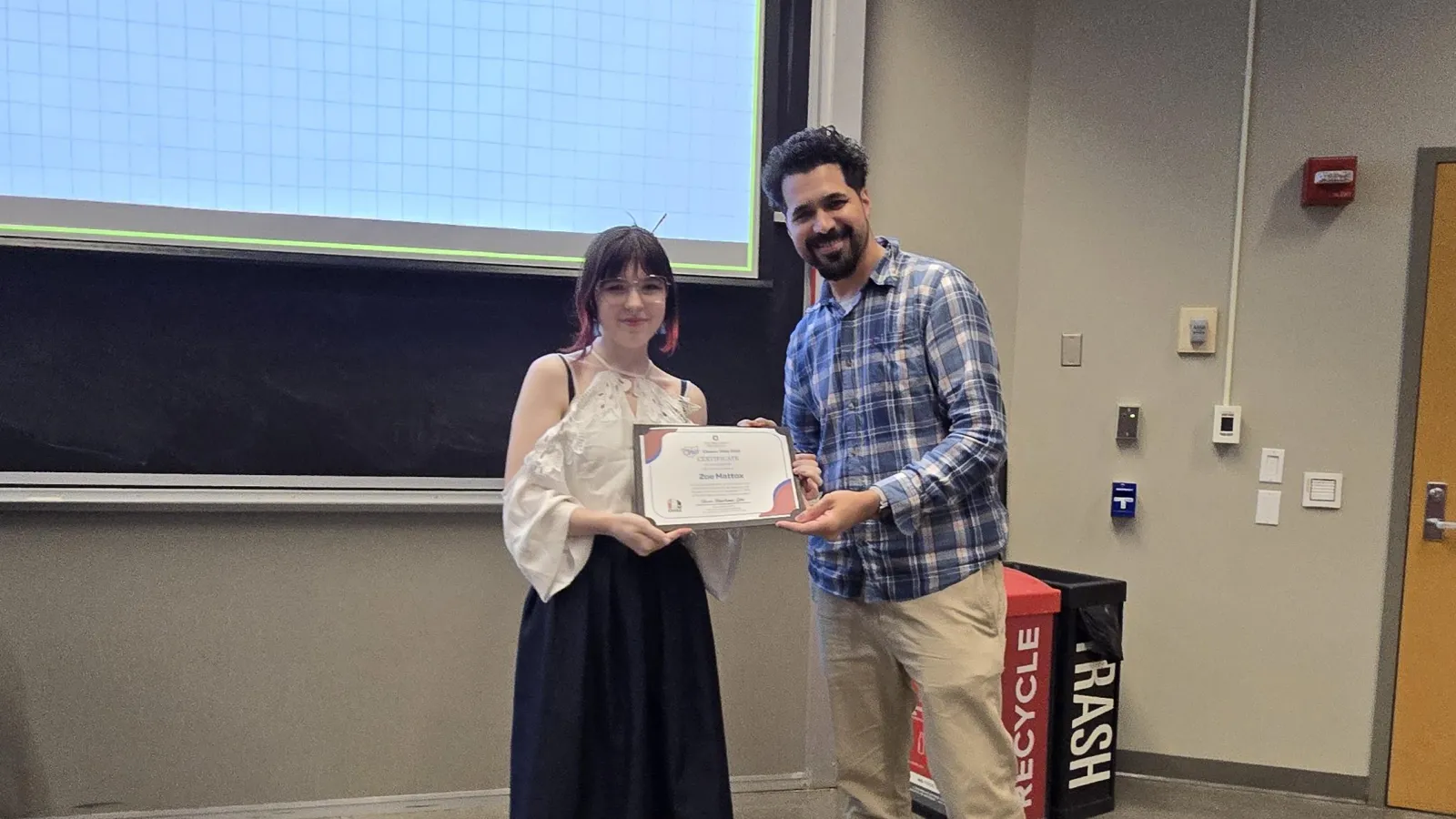 Zoe Mattox and program manager Eduan Martinez-Soto