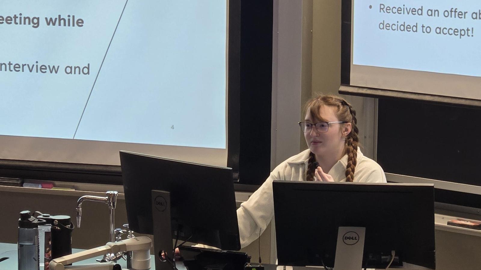 Grace Hynus delivering a presentation