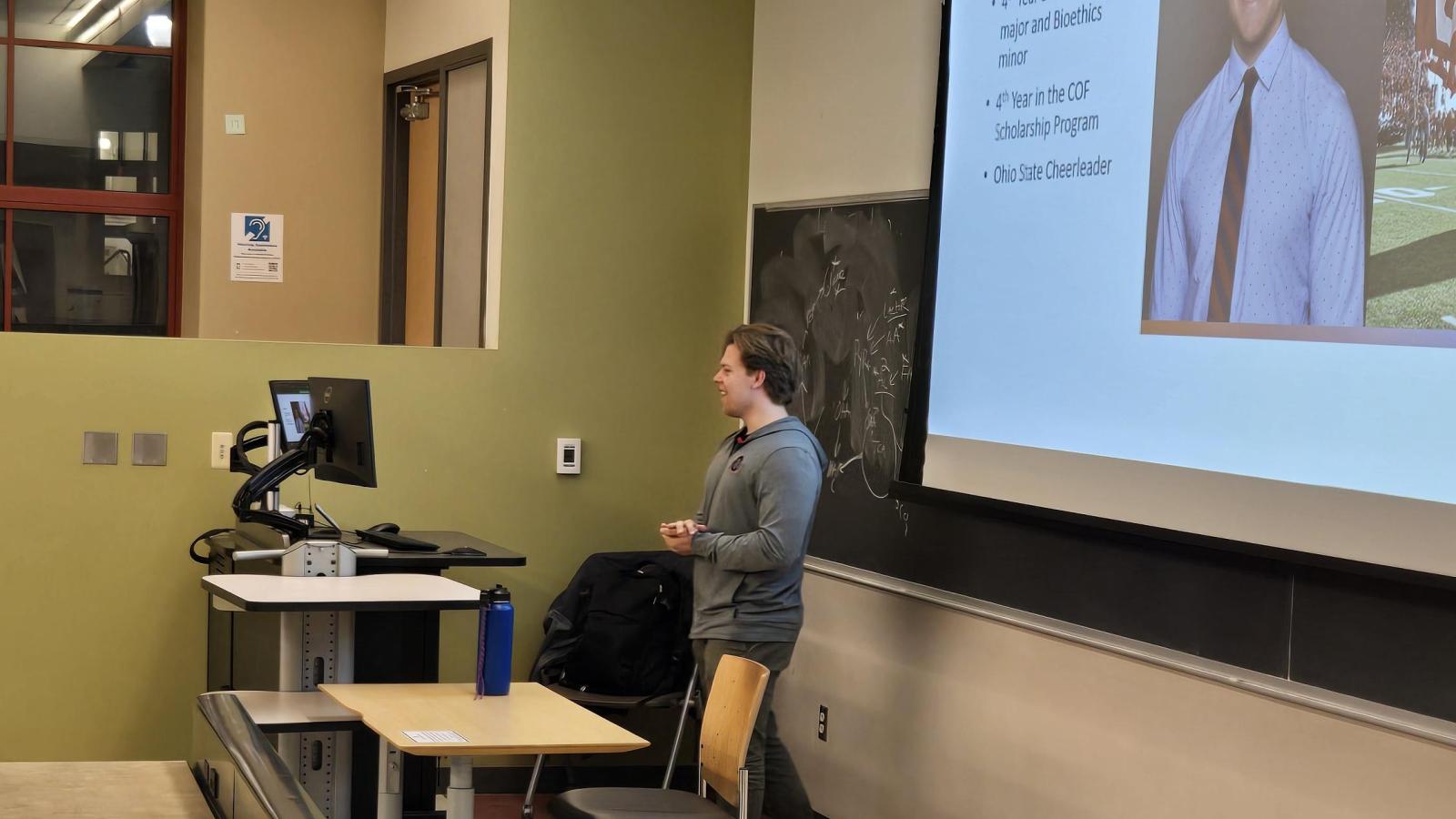 Joshua Sobecks presenting right angle